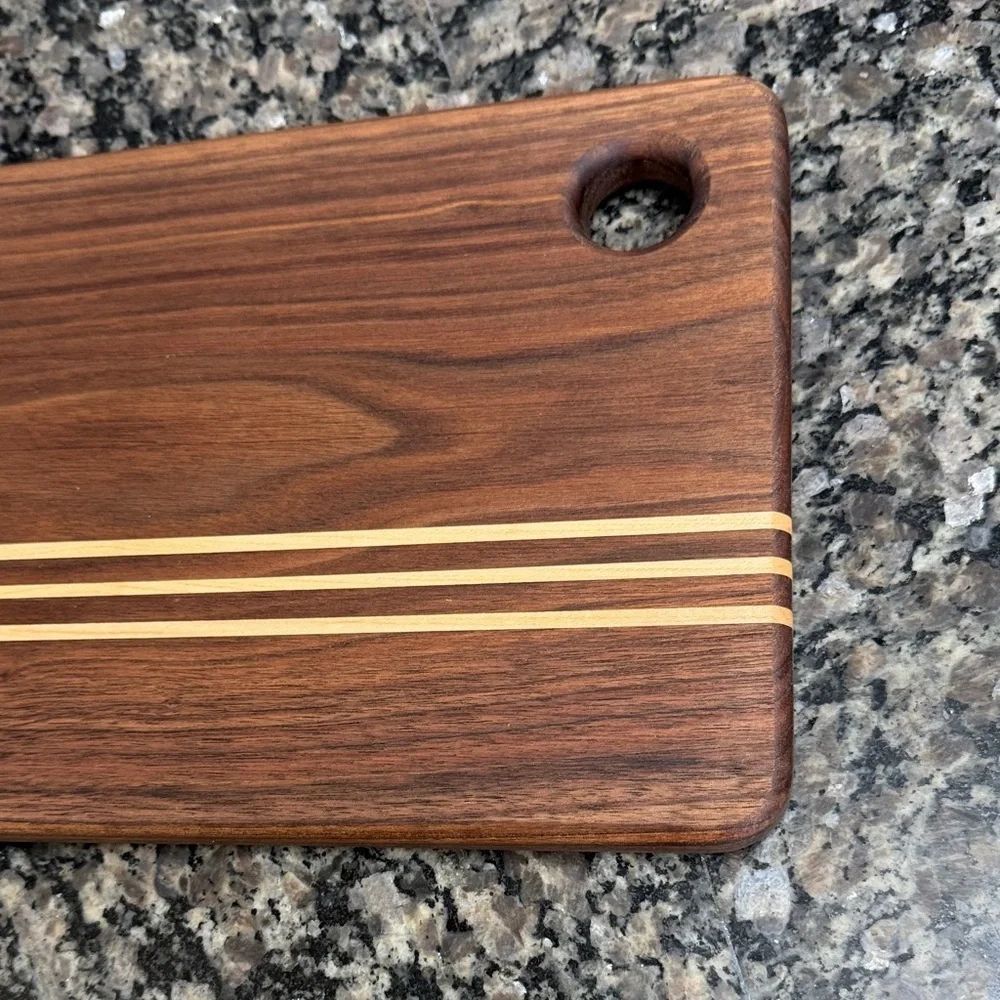 Wooden Cutting Board with thin Striped Design NEW